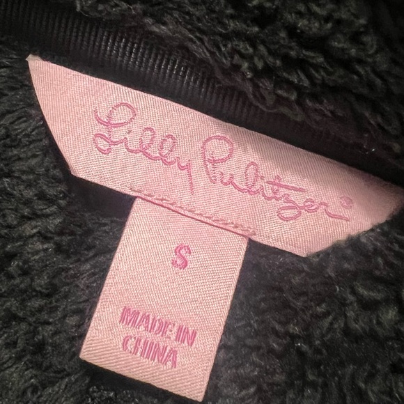 Lilly Pulitzer Black Fuzzy Jacket - Picture 3 of 5